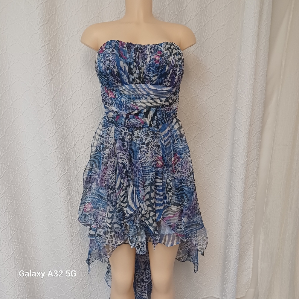 Deb Strapless Multicolor Dress Women Size L - Picture 7 of 16
